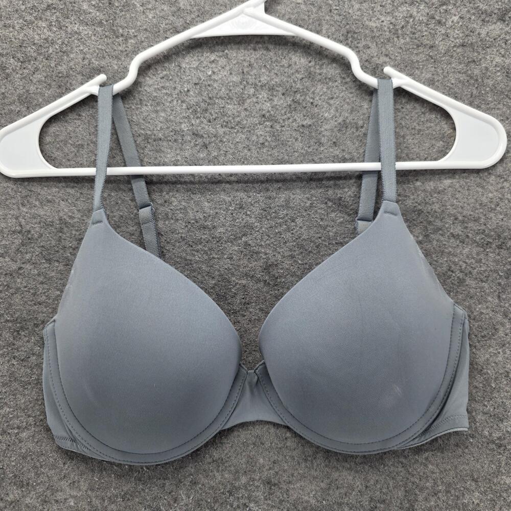 Victoria's Secret PINK Bra Womens 34DD Gray Wear Everywhere Push Up Underwire